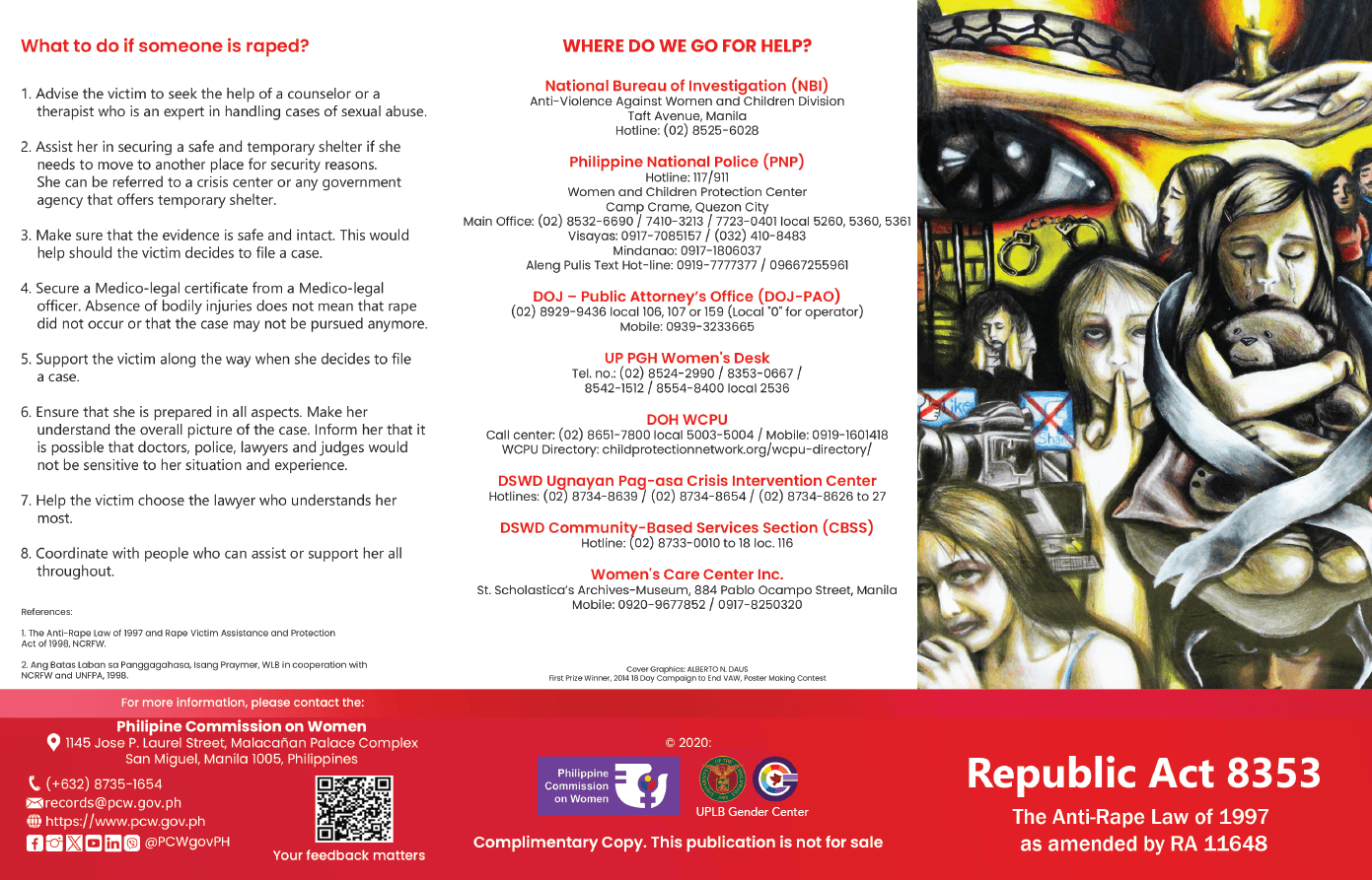 Republic Act 8353: The Anti-Rape Law of 1997 as amended by RA 11648